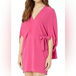 Halston draped sleeve dress azalea hot ink size 8